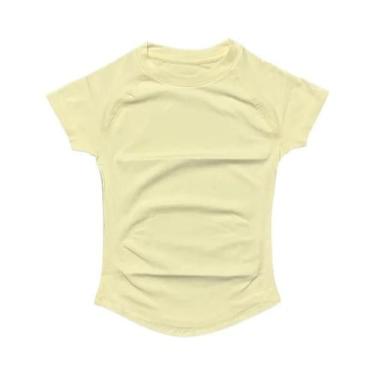 Imagem de Leotardo Feminino Sem Costura Para Esportes, Manga Curta, Ioga, Corrid