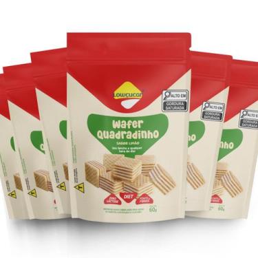 Imagem de Kit 6 Unid. Wafer Quadradinho Lowçucar Zero Lactose Sabor Limão 60g