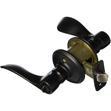 Imagem de Schlage Maçaneta de porta F51ACHP716 bronze envelhecido com chave de entrada F51A à prova de pânico