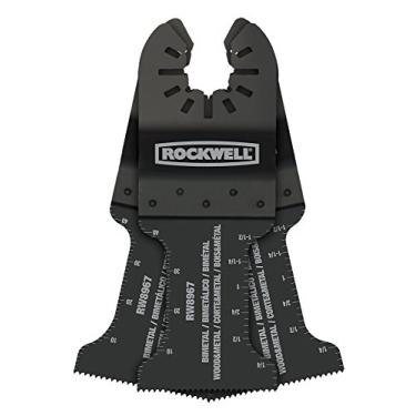 Imagem de Rockwell RW8967.3 Sonicrafter Multiferramenta oscilante de vida prolongada bimetálica madeira e lâmina de corte de unha (pacote com 3), 3,5 cm