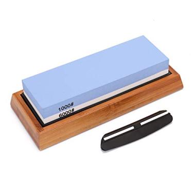 Imagem de Kiboule Conjunto de pedras de amolar de corte de pedra de amolar de grão 1000/6000 ideal afiador ideal para todas as lâminas base antiderrapante afiador de corte