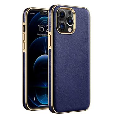 Imagem de Capa para iPhone 13 Mini/13/13 Pro/13 Pro Max, capa de telefone fina de couro premium à prova de choque leve, revestimento de TPU (poliuretano termoplástico), carregamento sem fio, azul 1,13 Mini 5,4 polegadas