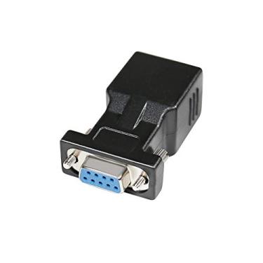 Imagem de DTECH Adaptador serial DB9 para RJ45 RS232 fêmea para conversor Ethernet RJ-45 fêmea compatível com dispositivos padrão RS-232 de 9 pinos
