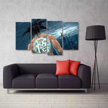 Imagem de Quadro Decorativo Goku Sala Quarto Em Tecido 4 Peças t