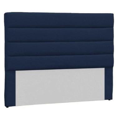 Imagem de Cabeceira Solteiro Estofada Berlim Suede Azul Marinho -m&f Decor