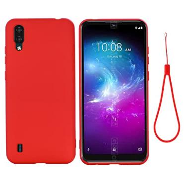 Imagem de YUNCHAO Caixa de telefone Para ZTE A5 2020 Pure Color Liquid Silicone à prova de choque capa de cobertura completa capa para celular