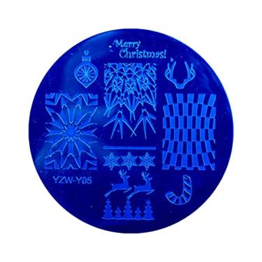 Imagem de Modelo De Unha Redonda Carimbo De Unha Renda Flower Feather Snowflake Boneco De Neve Modelo De Impressão De Pregos Ferramenta De Arte Da Unha Para Manicure Salon Home Natal