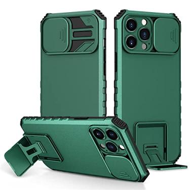 Imagem de Capa de lente deslizante para iphone 13 12 11 pro max xs xr x 8 7 plus se 2020 2022 2 3 capas de suporte de suporte de proteção completa, verde escuro, para iphone x