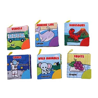 Imagem de Livros de pano para bebês Brinquedos de educação infantil para bebês de 0 3 6 12 meses, livro de aprendizado infantil colorido macio