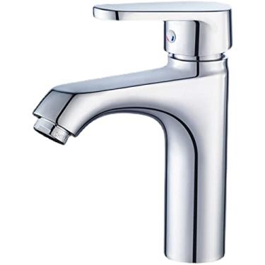 Imagem de LIDON Torneira de pia torneiras de latão torneira de pia quente e fria banheiro 1 furo cromado torneira de banheiro alça única para varanda, cromo A (cor: cromo A)