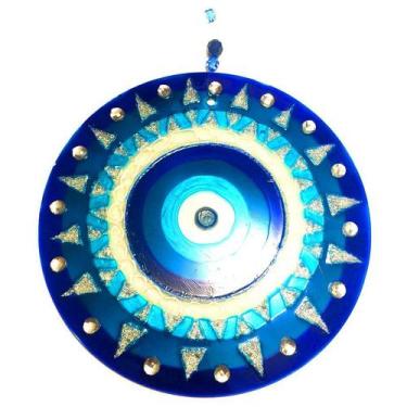 Imagem de Mandala De Vidro Olho Grego 18cm - Mandala De Luz