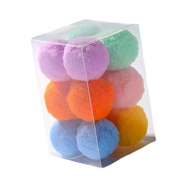 Imagem de WeiLaiKeQi 12 peças bolas de 2,54 cm ATS bola de pelúcia brinquedo ATS interativa bola de brinquedo adorável colorido bolas de gato brinquedos