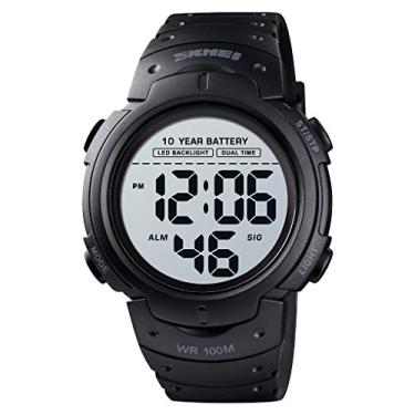 Imagem de SKMEI Relógio masculino digital para esportes ao ar livre 10 anos bateria 10 ATM crono LED Relógio de pulso