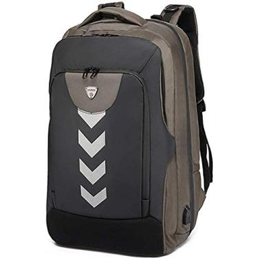 Imagem de Mochila de ombro Mochila de carregamento USB Mochila à prova d'água multifuncional para computador, tecido de poliéster cuidadosamente selecionado