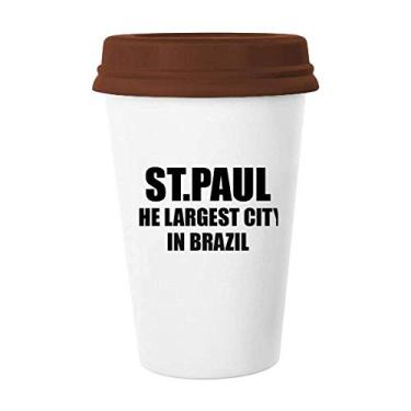 Imagem de Caneca de cerâmica ST.Paul, a maior cidade do Brasil, copo de café de cerâmica