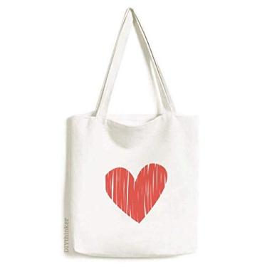 Imagem de Bolsa de lona com grafite coração para dia dos namorados bolsa de compras casual