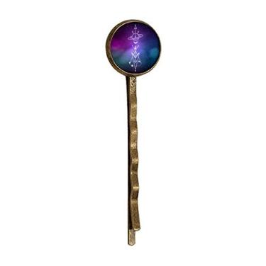Imagem de Starry Sky Alien Totem Pattern Retro Metal Hair Bobby Pin Headwear