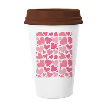 Imagem de Caneca de cerâmica rosa para o Dia dos Namorados Caneca de café Copo de cerâmica
