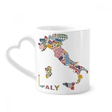 Imagem de Mapa da Itália, Marco Nacional, Arquitetura, Canecas de Café de Cerâmica com Alça de Coração, Presente de 355 ml