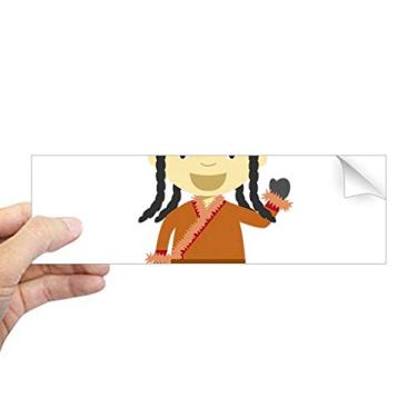 Imagem de DIYthinker Sorriso Sobretudo Mongólia Desenho Retangular Para-choque Adesivo Janela Decalque