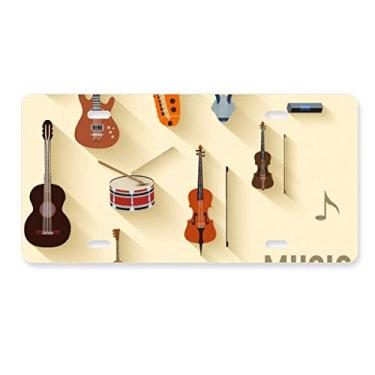 Imagem de DIYthinker Instrumento musical padrão combinado, placa de licença para decoração de carro, acessório de aço inoxidável