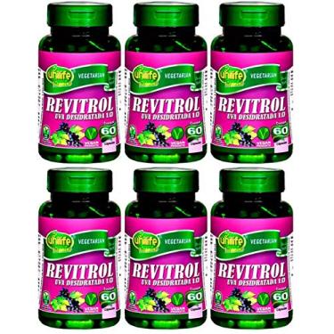 Imagem de Resveratrol Revitrol Uva Desidratada Vegano 500 mg Unilife 60 Cápsulas Kit 6 Unidades