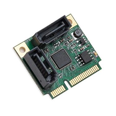 Imagem de IO Crest SI-MPE40095: Placa adaptador Mini PCIe para SATA III 2 portas RAID ASMedia 1061R para IPFS MINING e adição de dispositivos SATA 3.0
