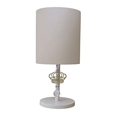 Imagem de Abajur Infantil Coroa Base Branca Cúpula Branco 20x43