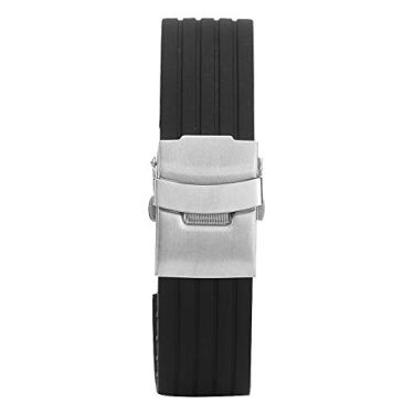 Imagem de 01 Pulseiras de relógio, pulseira de relógio de pulso impermeável universal resistente ao desgaste de 18 mm, silicone para homens e mulheres (18 mm)