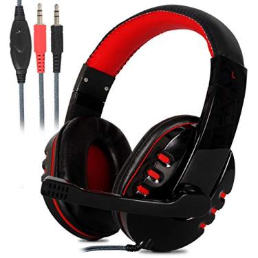 Imagem de Headset Gamer Microfone Estéreo P2 Pc Notebook Mac Ps4 Ps5 Xbox One Series X e S (Vermelho)