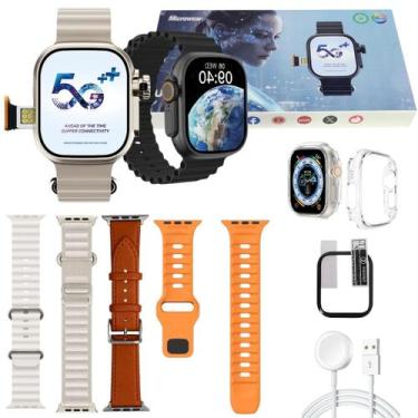 Imagem de Smartwatch Ultra 3 Ai Chip 5g Câmera Wifi 16gb Kit 4 Pulseiras Relogio