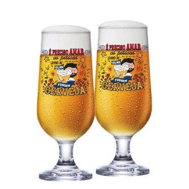 Imagem de Taça de Vidro de Cerveja Blumenau é Preciso Amar 310ml 2pcs - Ruvolo