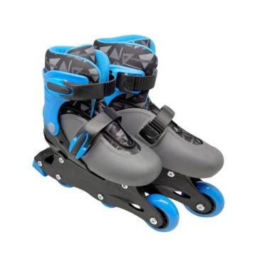 Imagem de Patins 3 Rodas Ajustável Azul Inline Radical Infantil 2 Em 1 - Dm Radi