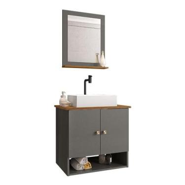 Imagem de Gabinete Banheiro Deli Torino Bco Torneira Valv Click Black - Loja Doc