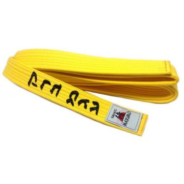 Imagem de Faixa Amarela Bordada Krav Maga em Hebraico Modelo START - Kimonos Max