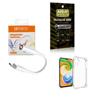 Imagem de Capinha Samsung A14 + Adaptador P2 para Tipo C + Película 3D - Armyshi