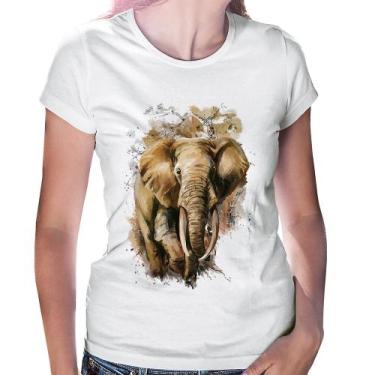 Imagem de Baby Look Elefante Watercolor - Foca na Moda, Branco, M