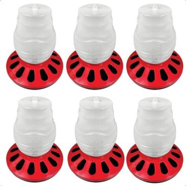Imagem de Kit 6 Comedouro Frango Aves Alimentador 3,5L Rosca 12 Furos - Agropet