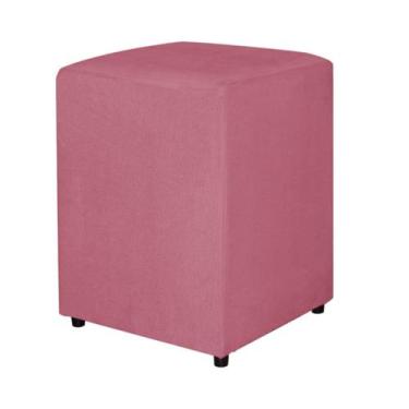 Imagem de Puff Quadrado em Suede Decorativo - Fina Mobília, Rosa