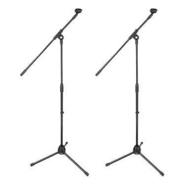 Imagem de 2 Pedestais Suporte Para Microfone Universal, Com Trava, Regulagem De 