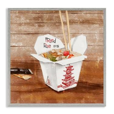 Imagem de Stupell Industries Caixa para viagem de arroz frito cinza emoldurada giclée por Juliet Rose Philips, 12 x 12