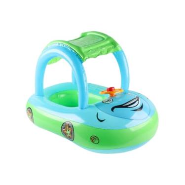 Imagem de Flutuador de Piscina para Bebés, Bóia Infantil Para Piscina, Brinquedo Flutuador Inflável Forma de Carro com Toldo para Água Lago Piscina Verão