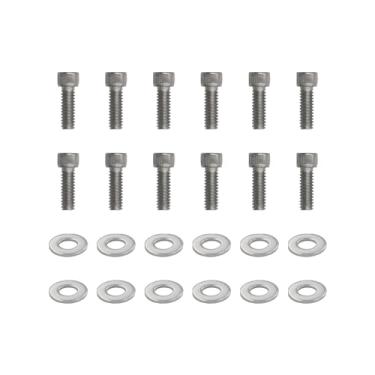 Imagem de QGHAUC Kit de parafusos de cabeçalho tampa de válvula de aço inoxidável compatível com bloco Ford 260 289 302 351W 5.0L