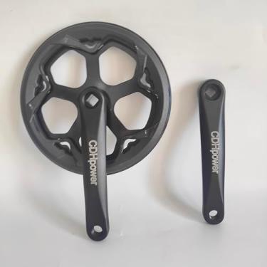 Imagem de CDHPOWER CHPOWER Pedaleira de bicicleta 1 peça/única 48T de aço com capa de corrente, braço de liga de alumínio de 170 mm para bicicletas de velocidade única e 6/7/8 velocidades