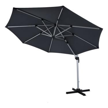 Imagem de Ombrelone Lateral Com Led E Cobertura Preta 252x300 Cm