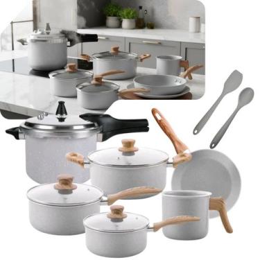 Imagem de Panelas Indução Cerâmic Life com Panela de Pressão4.2L Brinox 8 Pçs