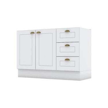 Imagem de Balcão de Cozinha sem Pia 2 Portas 3 gavetas 120cm Americana Henn, Bra