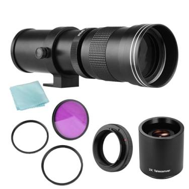 Imagem de Acouto Lente Zoom Supertelefoto 420-800mm, Kit de Filtros CPL, Lente Teleconversora 2X e Adaptador para Câmeras de Montagem EF (Preta)