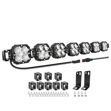 Imagem de Willpower Barra de luz LED de trabalho de 116.8 cm 210W 21000LM com conector DT, luzes de neblina quadradas off-road 12V 24V para carro, veículo, caminhão, trator, barco 4 x 4, branco 6000K, farol à