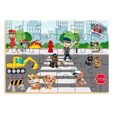 Imagem de Quebra Cabeça Esquadrão Pet Madeira - 30 Pçs - 510 - Brincadeira De Criança